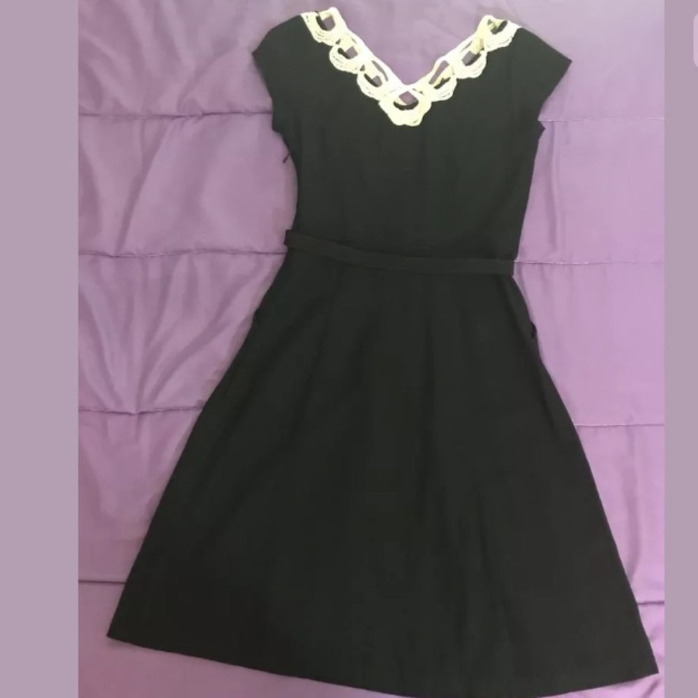 Libertine for Target Black Pleated Belted Dress